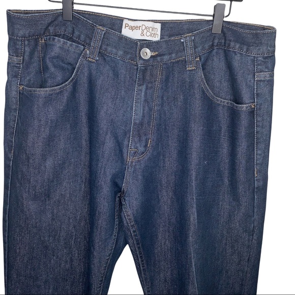 Paper Denim & Cloth PD&C Mens Size 36x32 Straight Blue Jeans Embroidered Pocket - Picture 5 of 7